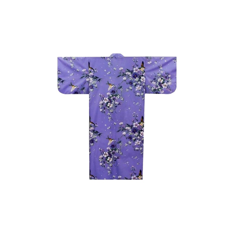 Yukata japonais pour femme fleurs et oiseaux