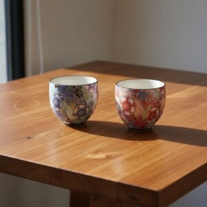 Set de 2 tasses à thé fleurs