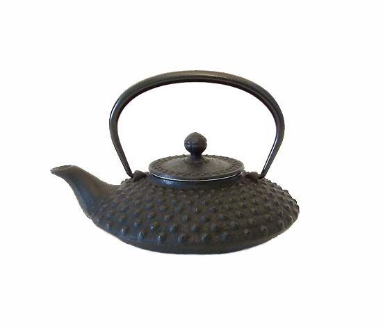 Théière japonaise en fonte noire Hira Arare, contenance 0,5 litre, fabrication Iwachu