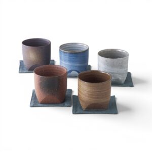 Set 5 tasses à thé avec sous tasses