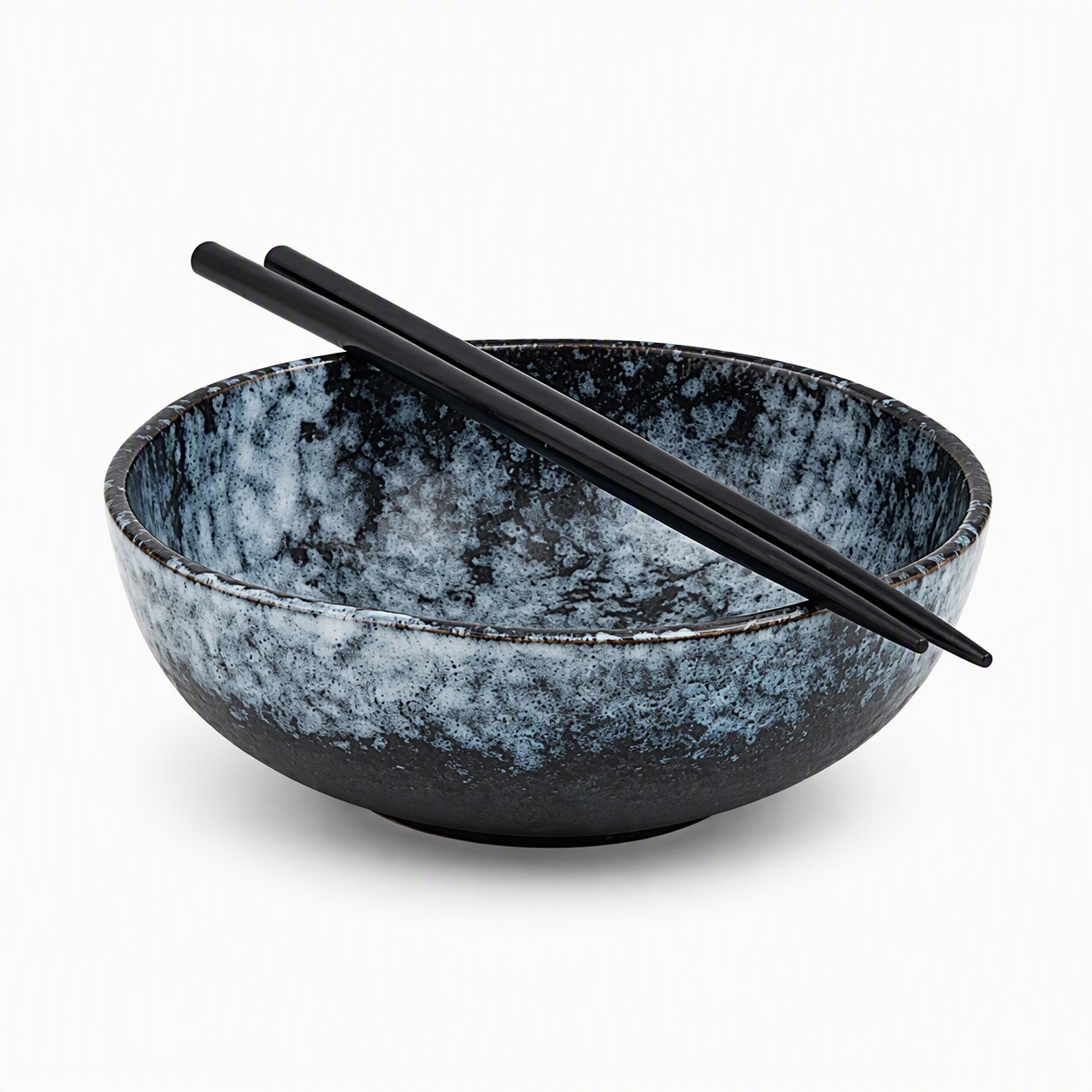 Bol japonais Awayuki en céramique du Japon accompagné d'une paire de baguettes japonaises traditionnelles