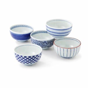 Set de 5 grands bols japonais