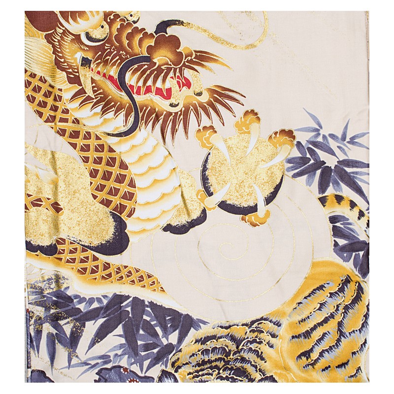 Yukata tigres et dragons blanc