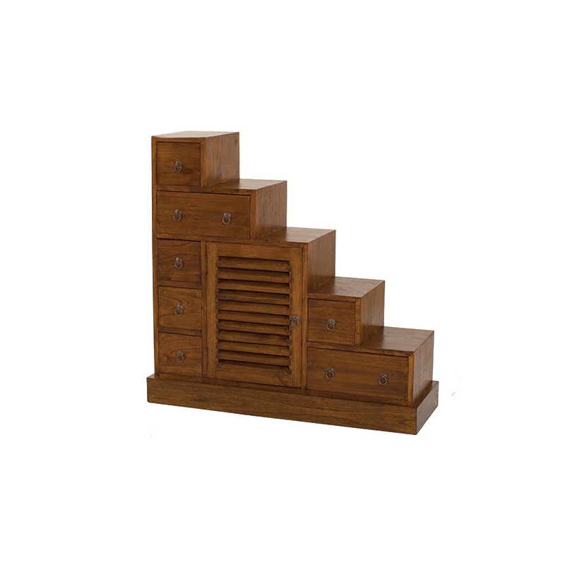 Meuble escalier japonais en bois massif de 105 cm, style kaidan tansu traditionnel