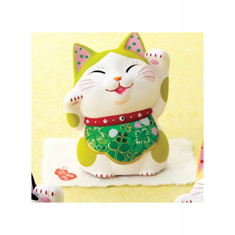 Maneki neko vert et blanc
