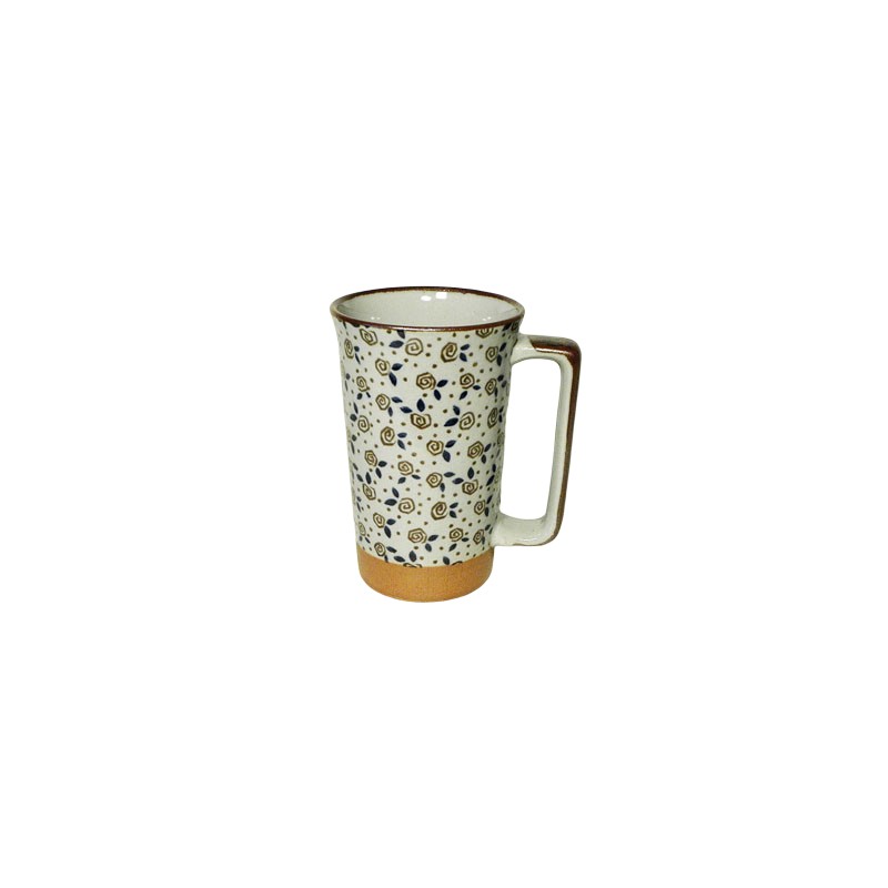 Mug japonais en céramique décoré de petites fleurs