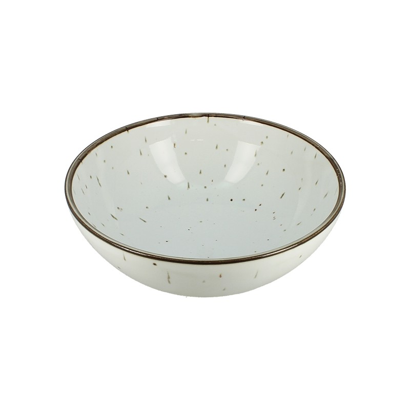 Grand bol japonais en céramique blanc et beige