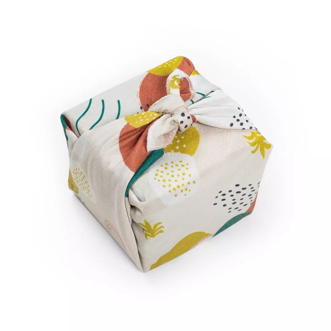 Furoshiki en tissu au format 50 × 50 cm, carré d’emballage réutilisable