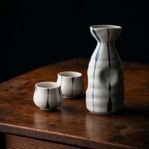 Service à Sake lignes verticales