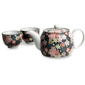 Service à thé motifs fleurs