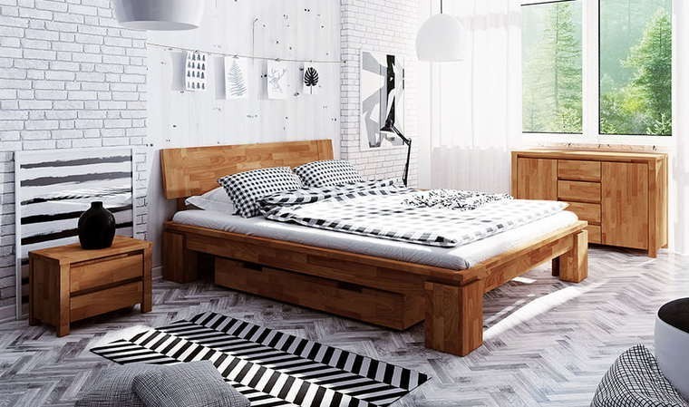 Chambre Lit tsuri Haut naturel avec Tiroir