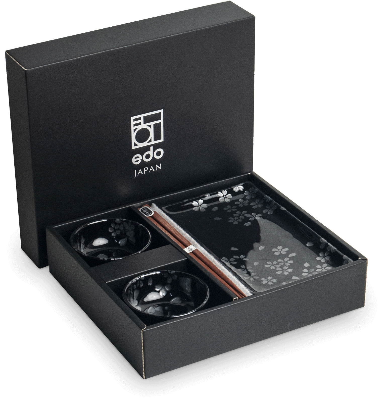 Set sushi noir et fleurs