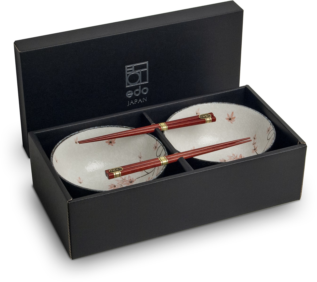 Set de deux bols japonais en céramique décorés de motifs Momiji