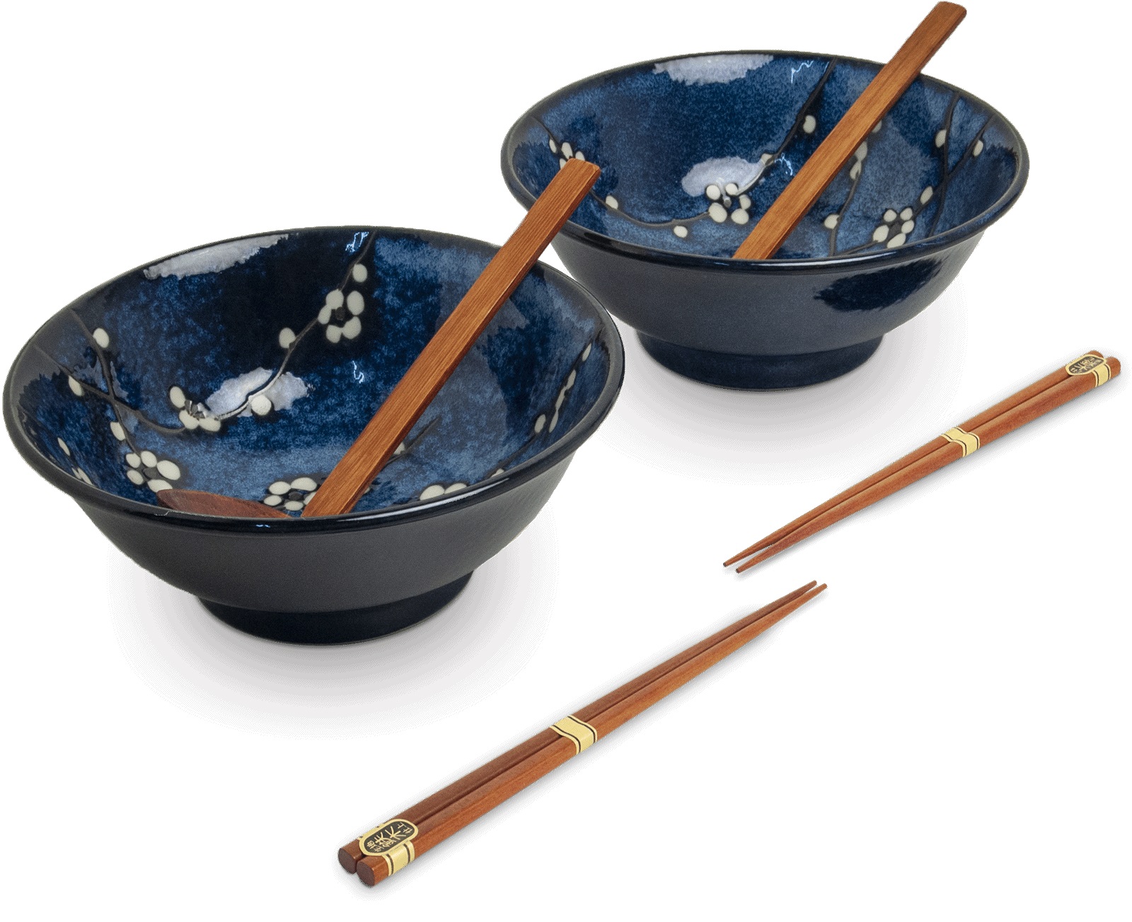 Set de deux bols Ramen en céramique japonaise décorés de motifs Sakura