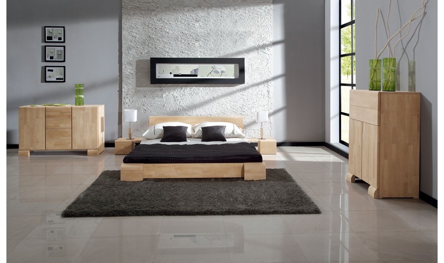 Chambre complète lit Kobe bas blanchie