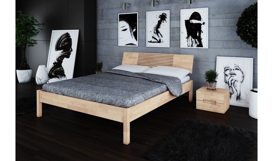 Lit japonais Shizen haut bois massif