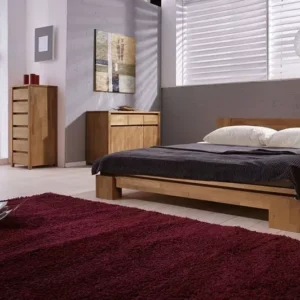 Lit japonais Tsuri bas Chêne massif Café