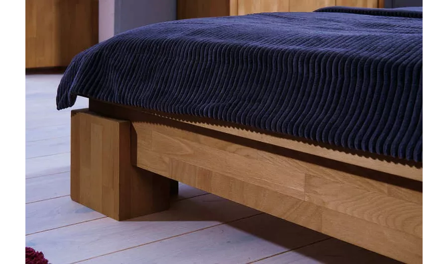 Pied de lit Tsuri bas chêne massif café