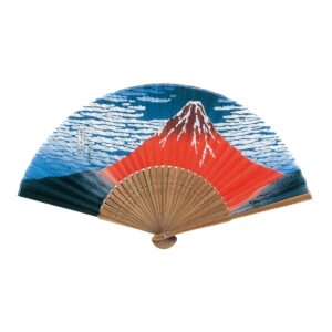 Eventail Fujisan rouge