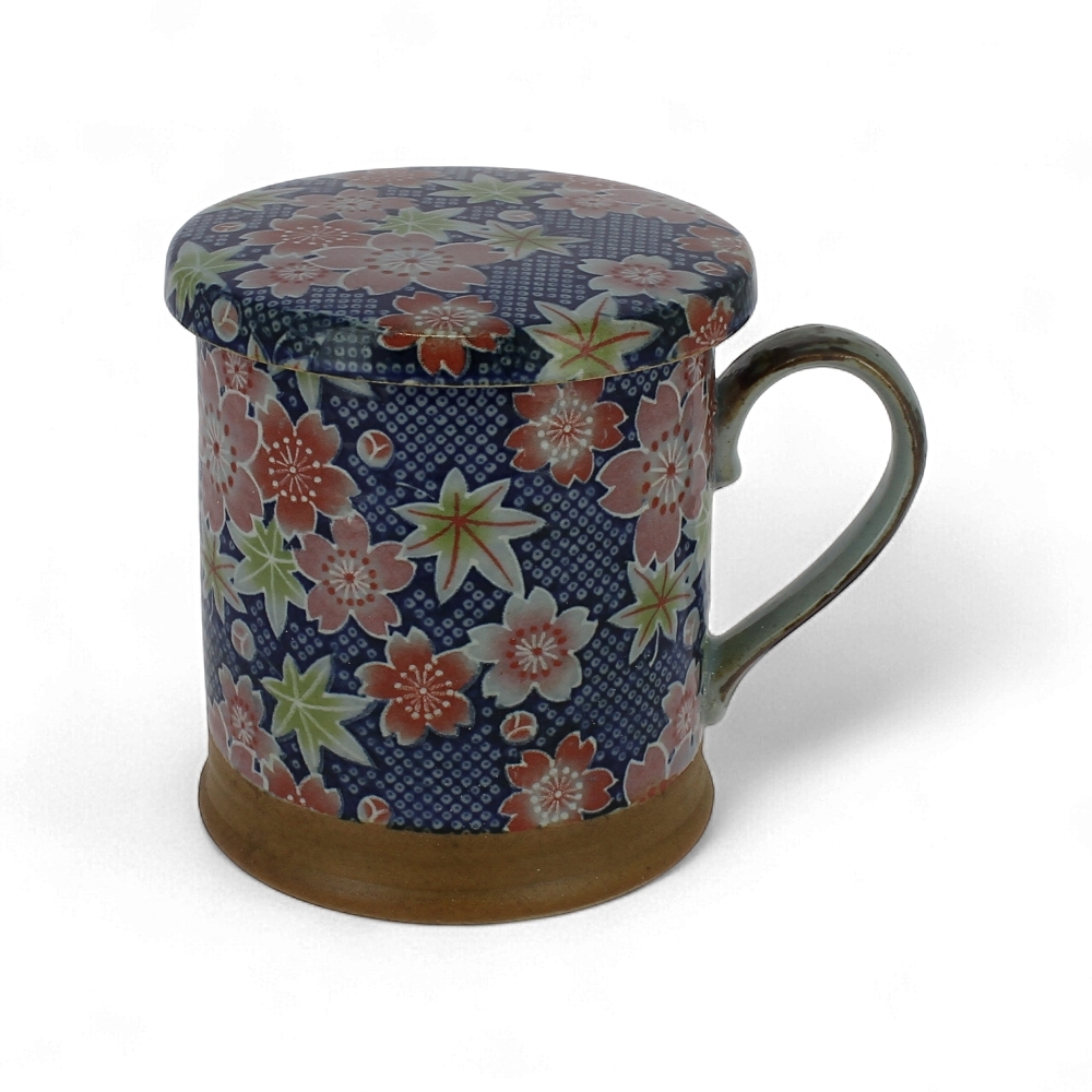 Mug Kanoko en céramique japonaise avec couvercle assorti