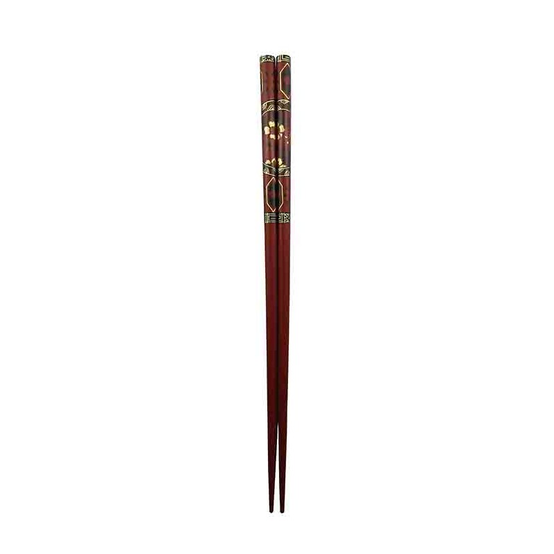 Paire de baguettes japonaises rouges en bois, longueur 22,5 cm