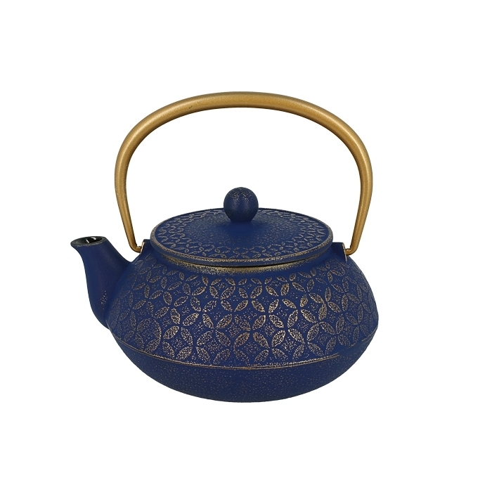 Théière japonaise en fonte bleue, modèle classique 0,6 L, fabrication Iwachu