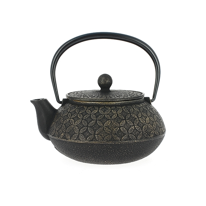 Théière japonaise en fonte noire, modèle classique 0,6 L, fabrication Iwachu