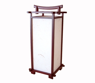 Lampe japonaise Tori 45 cm en bois et papier japonais, couleur rouge, lumière douce et ambiance zen