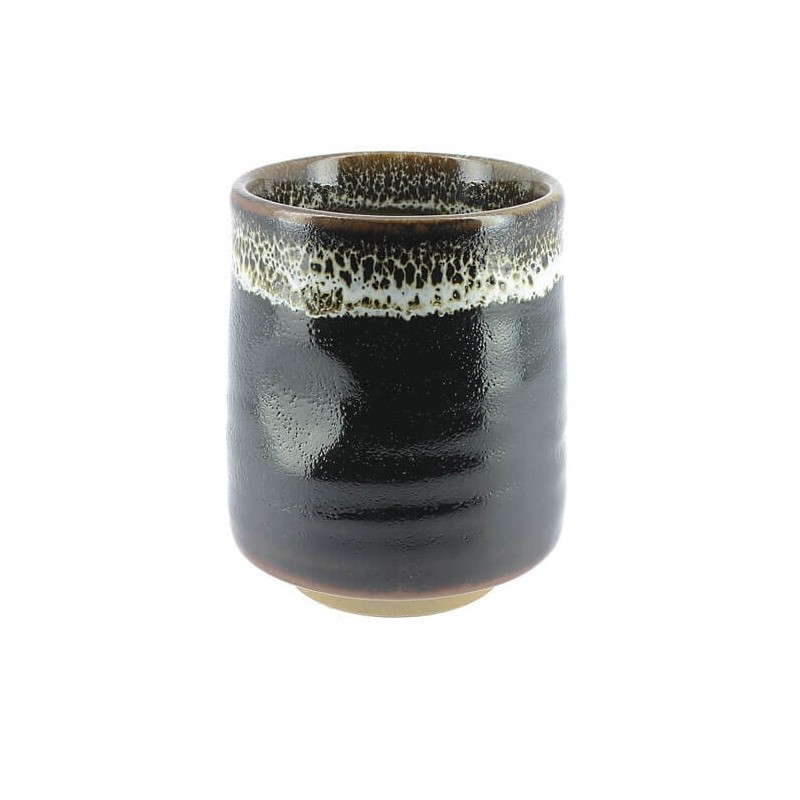 Tasse japonaise yunomi en céramique noire, finition artisanale