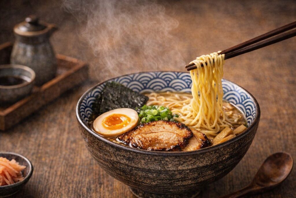 Bol japonais pour ramen, illustrant la vaisselle japonaise traditionnelle et son importance culturelle