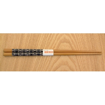 Paire de baguettes japonaises en bois de couleur bleue, longueur 22,5 cm