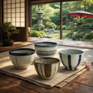 Set de 4 bols japonais