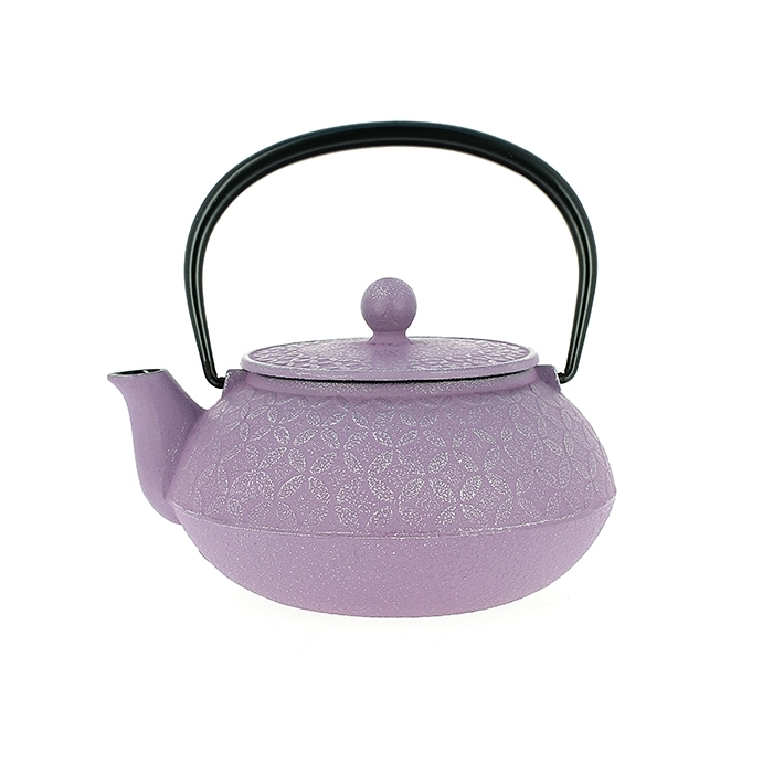 Théière japonaise en fonte violet argent, modèle classique 0,6 L, fabrication Iwachu