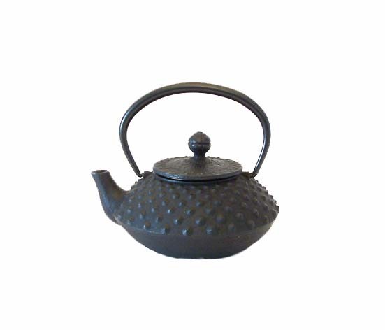 Théière japonaise en fonte noire Hira Arare, 0,3 L, fabrication Iwachu