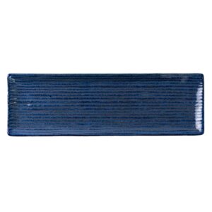 Assiette rectangulaire bleu profond