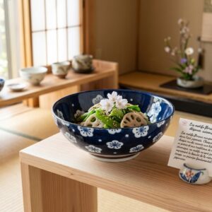 Saladier japonais motifs fleurs