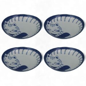 Set de 4 petites assiettes chats tigrés