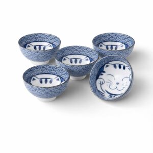 Set de 5 bols têtes de chats