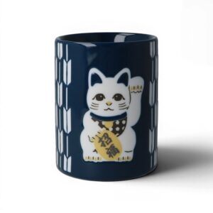 Yunomi Maneki neko bleu