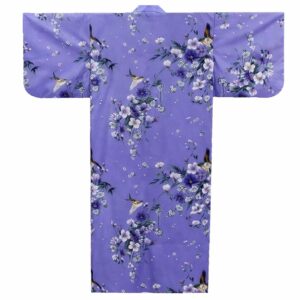 Yukata japonais fleurs et oiseaux