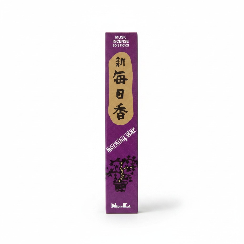 Boîte d’encens japonais Morning Star parfum musc de Nippon Kodo