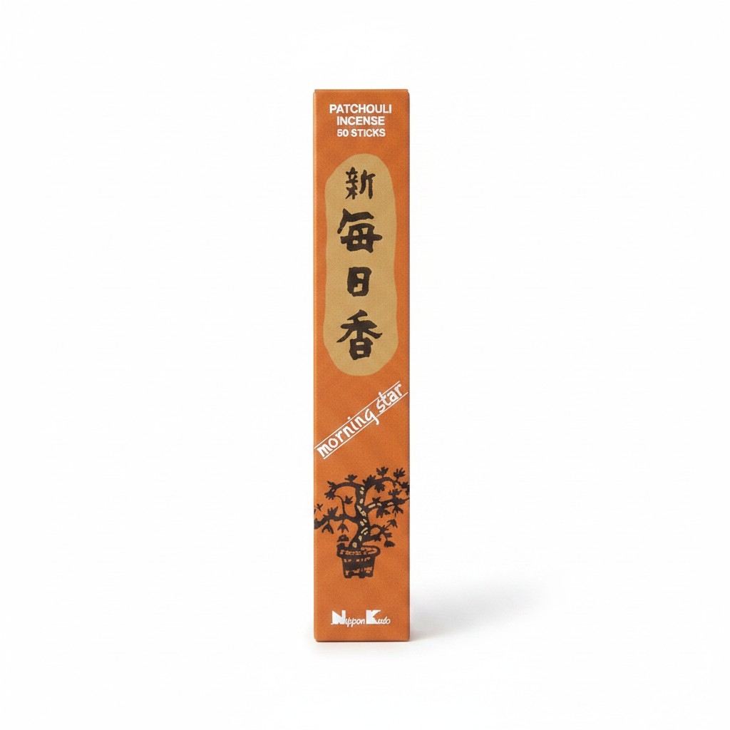 Boîte d’encens japonais Morning Star parfum patchouli de Nippon Kodo