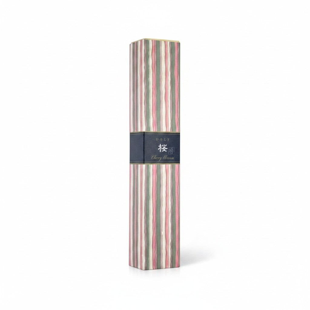 Boîte d’encens japonais Kayuragi parfum fleurs de cerisier, présentée seule