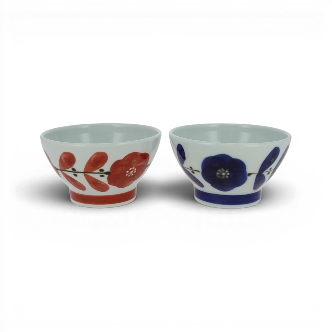 Set de 2 bols japonais Aika en porcelaine de Hasami présenté ensemble