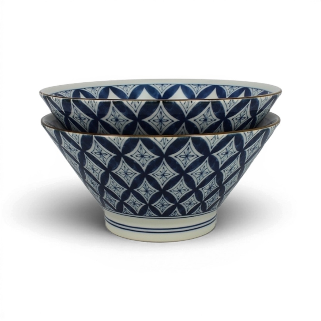 Set de 2 bols ramen japonais décorés de motifs croix