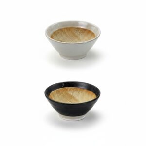 Set de 2 bols Suribachi noir et blanc
