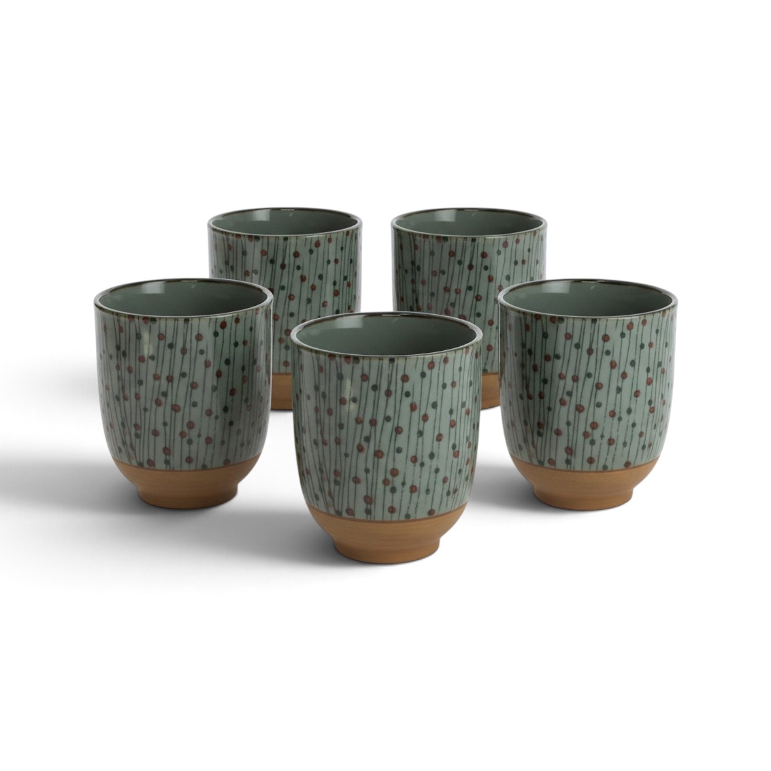 Set de 5 tasses à thé japonaises Tamasudare en céramique de Mino